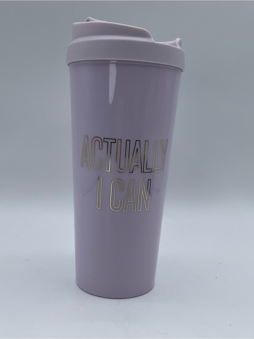 Kate Spade New York Actually I Can Thermal Travel Mug 16 oz Lilac Purple Gold